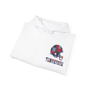 Tennessee Patchwork Helmet Game Day Hoodie, Unisex Football Sweatshirt, Cozy Fall Pullover image 8