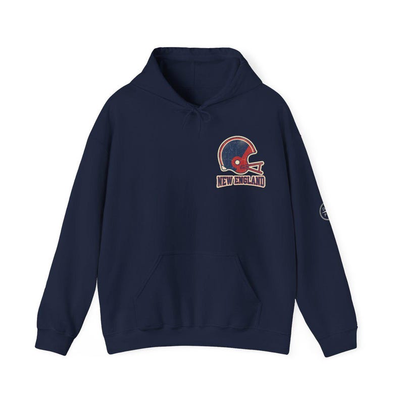 New England Vintage Varsity Helmet Game Day Hoodie, Unisex Football Sweatshirt, Kuscheliger Herbstpullover Bild 3