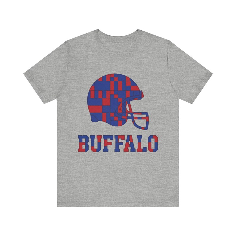 Buffalo Game Day T-Shirt, Patchwork Helmet Football Fan Tee, Vintage Style Sports Shirt image 3