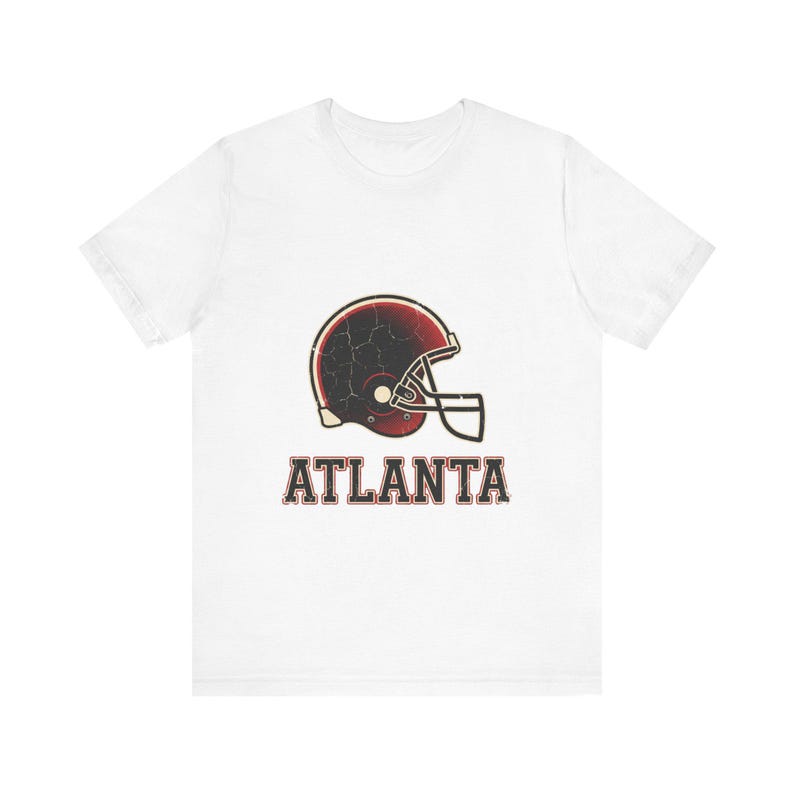 Camiseta de fútbol americano con casco universitario vintage de Atlanta, camiseta vintage para el día del partido, ropa deportiva, gran regalo. imagen 1