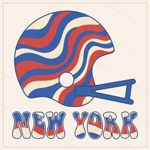 Zestaw do sublimacji New York Blue & Red Football, 8 wzorów kasków PNG, grafika ścienna na koszulkę meczową, pobieranie cyfrowe zdjęcie 6