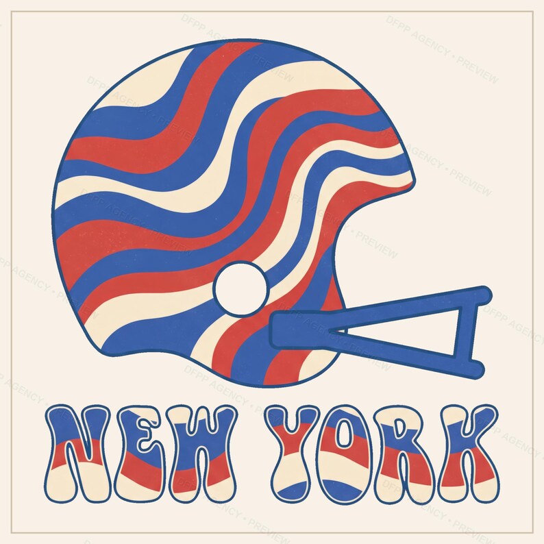 Zestaw do sublimacji New York Blue & Red Football, 8 wzorów kasków PNG, grafika ścienna na koszulkę meczową, pobieranie cyfrowe zdjęcie 6