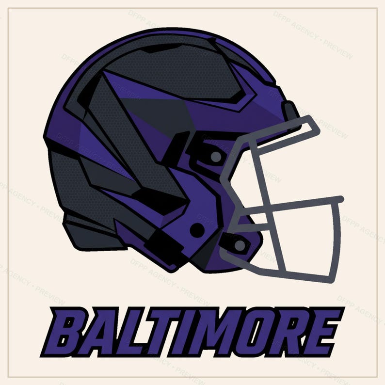 Baltimore Helmet PNG Bundle, 8 Football Fan Styles, Sublimation and DTF Designs, Instant Download image 8