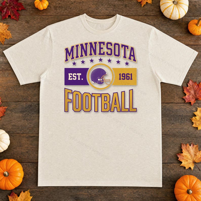 Minnesota Vintage Crest Football PNG, Retro Varsity Sublimatieontwerp, Digitale Download afbeelding 2