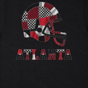 Atlanta Game Day T-Shirt, Patchwork Helmet Football Fan Tee, Vintage Style Sports Shirt image 8