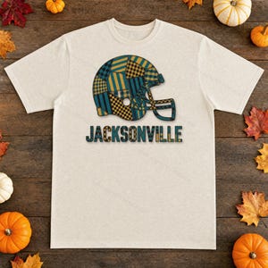 Jacksonville Patchwork Helmet Football Tee, Vintage Game Day Shirt, Sports Apparel, Great Gift image 4