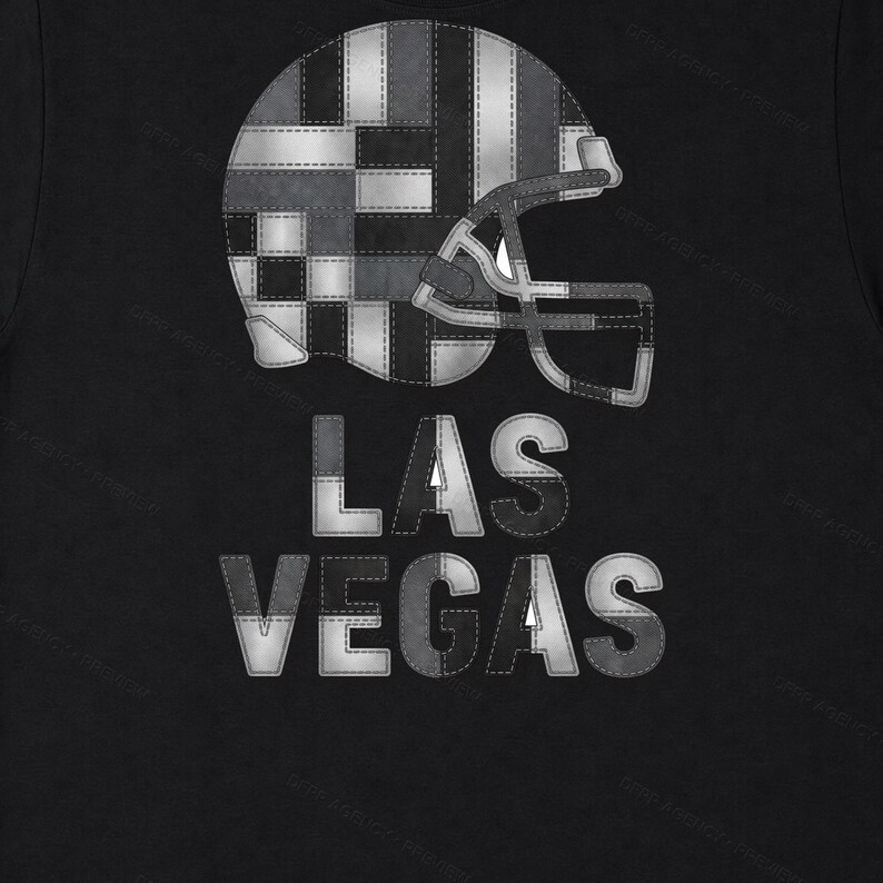 Las Vegas Patchwork Helmet PNG, Football Fan Sublimation, Shirt Clipart, Digital Download image 5