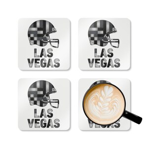 Posavasos con forma de casco de los Las Vegas Raiders, posavasos de corcho para el día del partido, decoración para el hogar de los aficionados. imagen 3