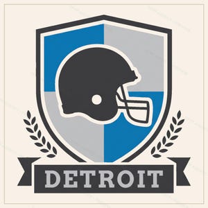 Paquete de sublimación de los Detroit Lions de fútbol americano, 8 diseños de cascos en formato PNG, imágenes prediseñadas para camisetas de día de partido, descarga digital. imagen 9