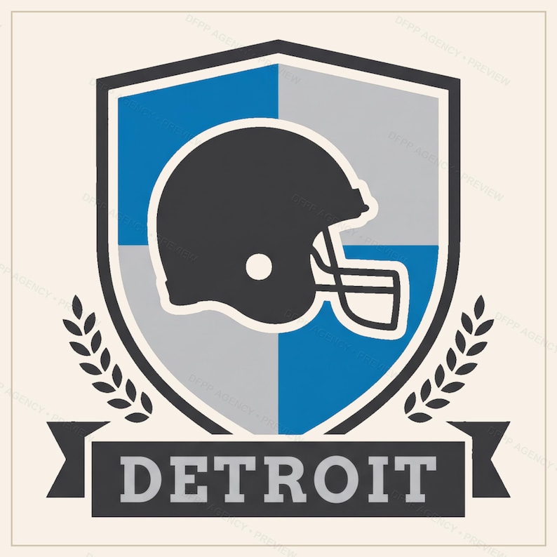 Paquete de sublimación de los Detroit Lions de fútbol americano, 8 diseños de cascos en formato PNG, imágenes prediseñadas para camisetas de día de partido, descarga digital. imagen 9