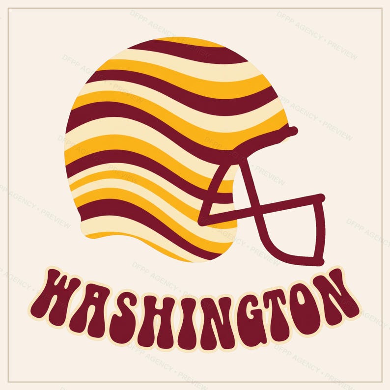 Pacchetto PNG di Washington Football, 8 design per caschi, set per sublimazione per il giorno della partita, download digitale immagine 6