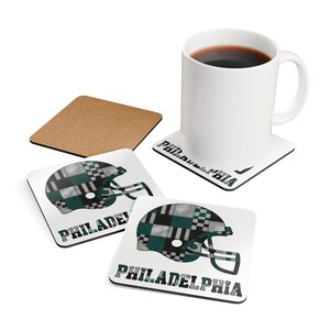 Philadelphia Patchwork Fotbollshjälmunderlägg, Korkunderlägg, Man Cave-dekor, Fanpresent bild 4