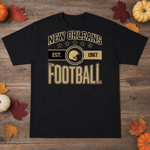 New Orleans Vintage Crest Football PNG, Retro Varsity Sublimation Design, Digital Download image 3