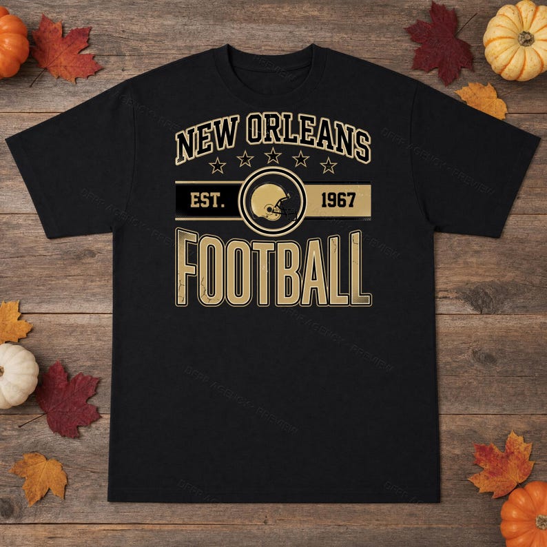 New Orleans Vintage Crest Football PNG, Retro Varsity Sublimation Design, Digital Download image 3