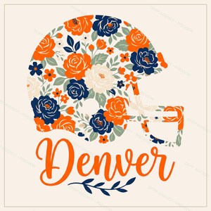 Denver Broncos fotbollssublimeringspaket, 8 PNG-hjälmdesigner, matchdagströja Clipart, digital nedladdning bild 4