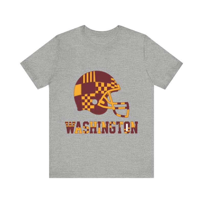 Washington Game Day T-shirt, patchwork helm voetbalfan T-shirt, vintage stijl sportshirt afbeelding 2