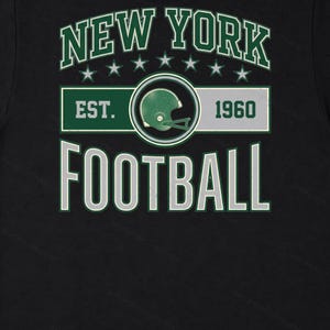 NY Jets Vintage Crest Football PNG, Retro Varsity Sublimation Design, Digital Download image 6
