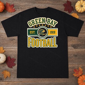 Green Bay Vintage Crest Football PNG, Retro Varsity Sublimation Design, Digital Download image 3