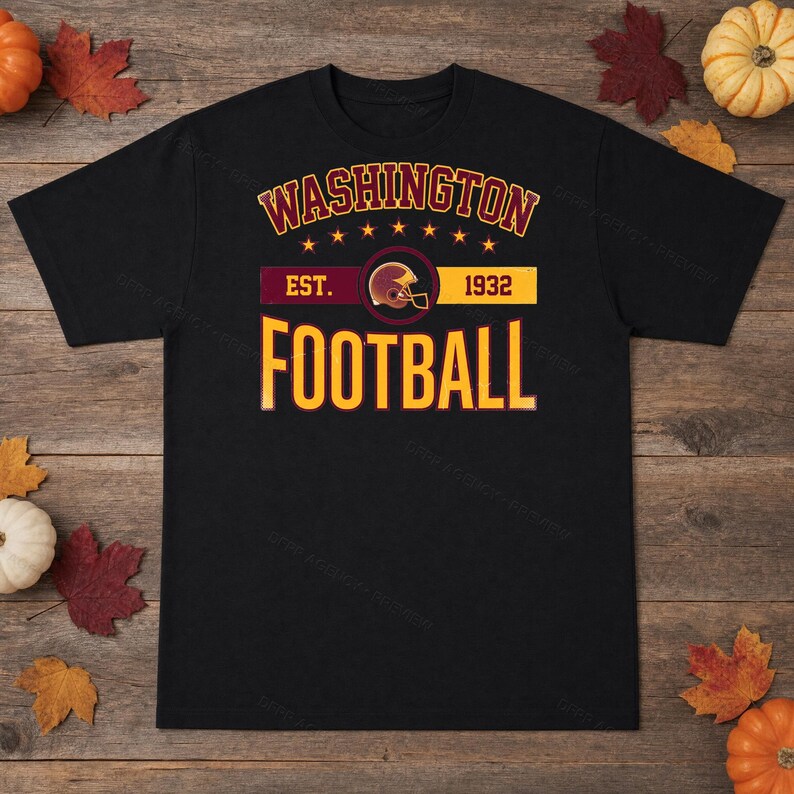 Washington Vintage Wappen Football PNG, Retro-College-Sublimationsdesign, Digitaler Download Bild 3