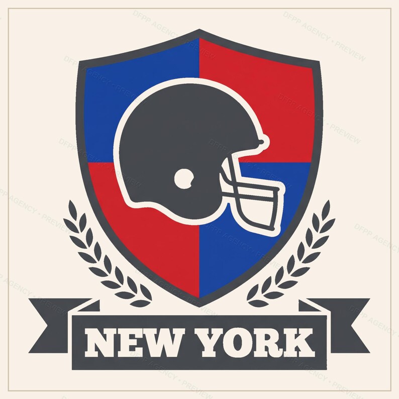 Zestaw do sublimacji New York Blue & Red Football, 8 wzorów kasków PNG, grafika ścienna na koszulkę meczową, pobieranie cyfrowe zdjęcie 9