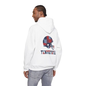 Tennessee Patchwork Helmet Game Day Hoodie, Unisex Football Sweatshirt, Cozy Fall Pullover image 6