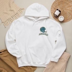 Jacksonville Vintage Varsity Helmet Game Day Hoodie, Unisex Football Sweatshirt, Cozy Fall Pullover image 1