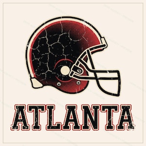 Atlanta hjälm PNG-paket, 8 fotbollsfanstilar, sublimerings- och DTF-designer, omedelbar nedladdning bild 10