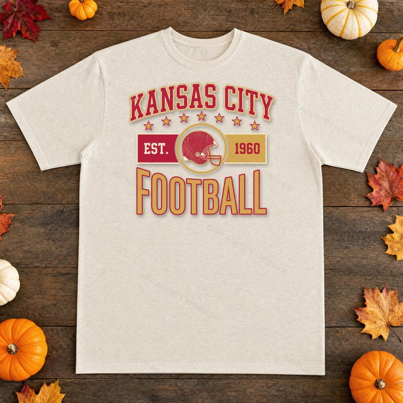 Immagine PNG dello stemma vintage di Kansas City per il football americano, design retrò da college per sublimazione, download digitale immagine 2