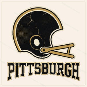 Pack de sublimation pour l'équipe de football américain de Pittsburgh : 8 motifs de casques au format PNG, clipart pour t-shirts de match, téléchargement numérique image 10