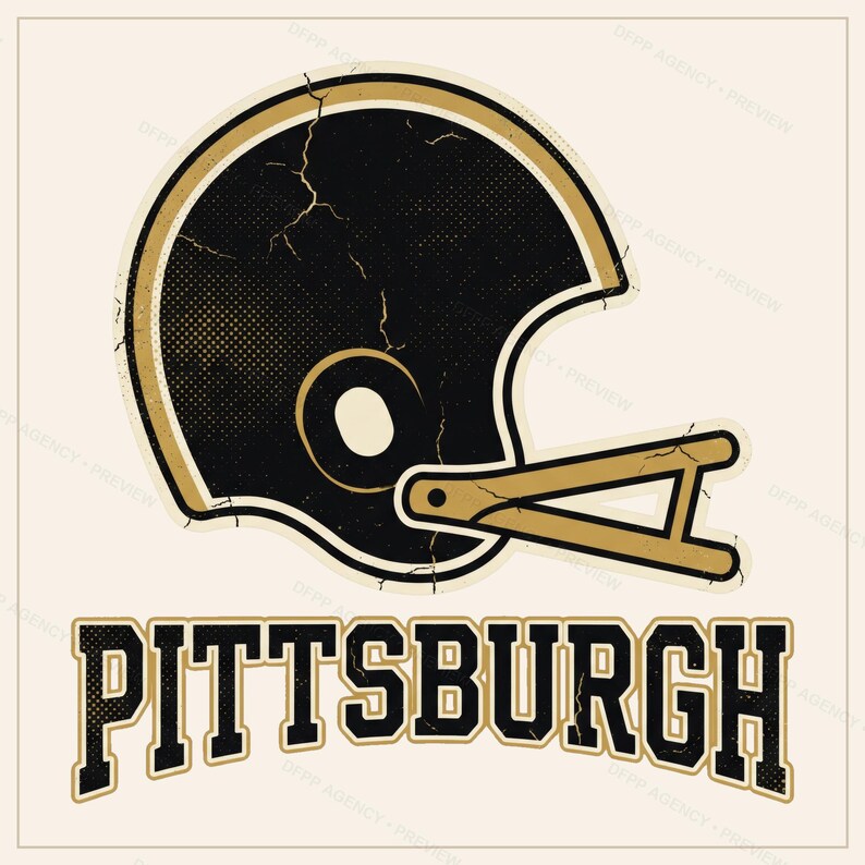 Pack de sublimation pour l'équipe de football américain de Pittsburgh : 8 motifs de casques au format PNG, clipart pour t-shirts de match, téléchargement numérique image 10