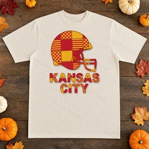 Kansas City Patchwork Helmet PNG, Football Fan Sublimation, Shirt Clipart, Digital Download image 8