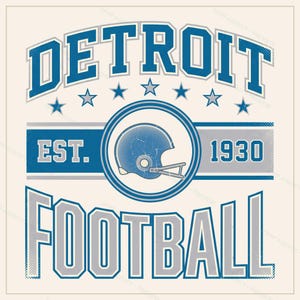 Football mit Detroit Lions-Vintage-Wappen (PNG), Retro-College-Sublimationsdesign, digitaler Download Bild 1