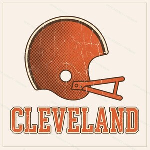 Cleveland Football Sublimation Bundle, 8 PNG Helmet Designs, Game Day Shirt Clipart, Digital Download image 10