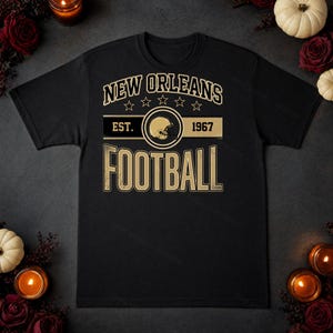 New Orleans Vintage Crest Football PNG, Retro Varsity Sublimation Design, Digital Download image 5