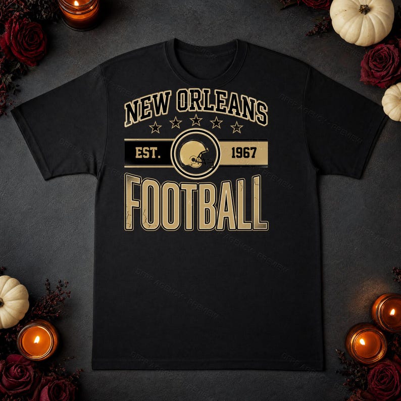 New Orleans Vintage Crest Football PNG, Retro Varsity Sublimation Design, Digital Download image 5