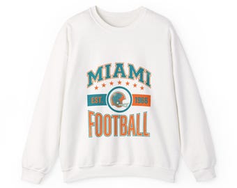 Miami Vintage Crest Sweatshirt | Football Fan Graphic | Unisex Sweatshirt