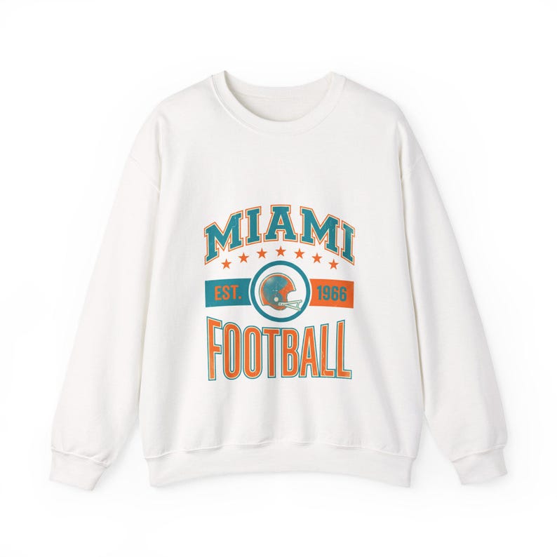 Miami Vintage Crest Sweatshirt | Football Fan Graphic | Unisex Sweatshirt image 1