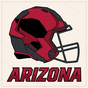 Paquete de imágenes PNG de Arizona Football, 8 diseños de cascos, conjunto de sublimación para el día del partido, descarga digital. imagen 8