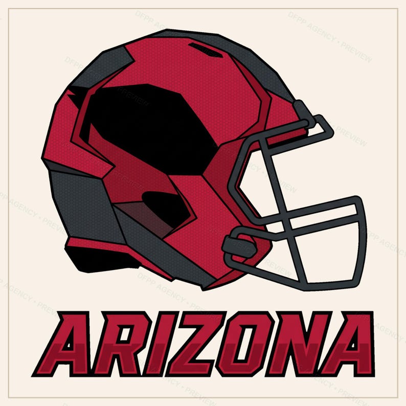 Paquete de imágenes PNG de Arizona Football, 8 diseños de cascos, conjunto de sublimación para el día del partido, descarga digital. imagen 8