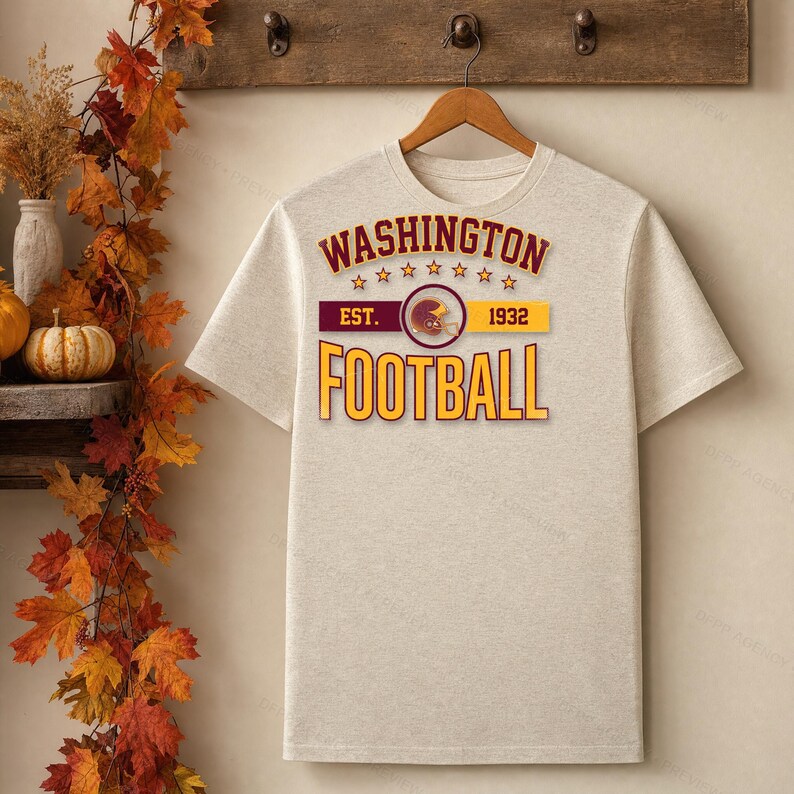 Washington Vintage Wappen Football PNG, Retro-College-Sublimationsdesign, Digitaler Download Bild 4