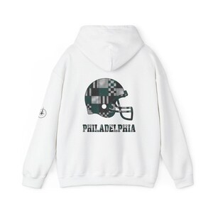 Philadelphia Eagles Patchwork-Helm-Spieltags-Hoodie, Unisex-Football-Sweatshirt, kuscheliger Herbstpullover Bild 5