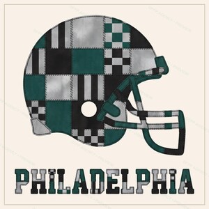 Philadelphia Eagles Patchwork-Helm-Spieltags-Hoodie, Unisex-Football-Sweatshirt, kuscheliger Herbstpullover Bild 9