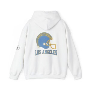 Los Angeles Chargers Football Vintage Varsity Helmet Hooded Sweatshirt, Game Day Hoodie, Fan Pullover Gift image 5