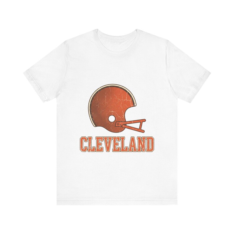 Cleveland Vintage Varsity Helmet Football Tee, Vintage Game Day Shirt, Sports Apparel, Great Gift image 1