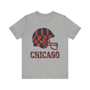 Chicago Bears Game Day T-Shirt, Patchwork Helmet Football Fan Tee, Vintage Style Sports Shirt image 3