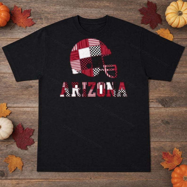Arizona Patchwork Helmet PNG, Football Fan Sublimation, Shirt Clipart, Digital Download image 3