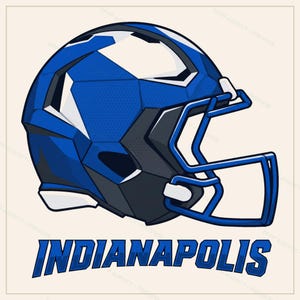 Indianapolis Football Sublimations-Bundle, 8 PNG-Helm-Designs, Cliparts für Spieltags-Shirts, Digitaler Download Bild 8