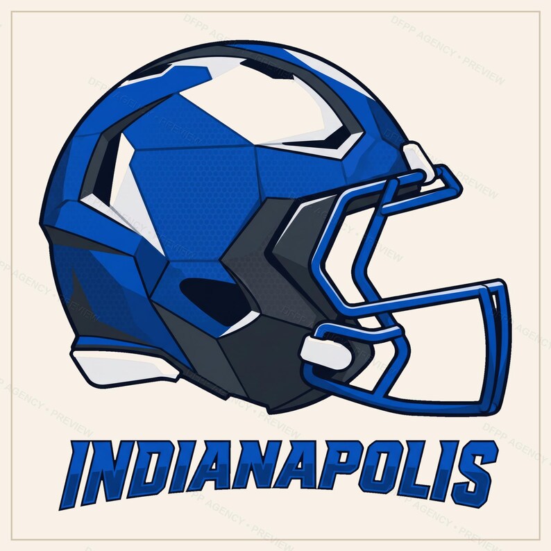 Indianapolis Football Sublimations-Bundle, 8 PNG-Helm-Designs, Cliparts für Spieltags-Shirts, Digitaler Download Bild 8
