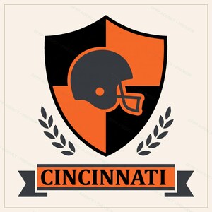 Cincinnati fotboll PNG-paket, 8 hjälmdesigner, sublimeringsset för matchdag, digital nedladdning bild 9