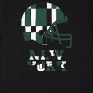 New Yorker Football-Shirt mit grünem und weißem Patchwork-Helm, Vintage-Shirt für den Spieltag, Sportbekleidung, tolles Geschenk Bild 8